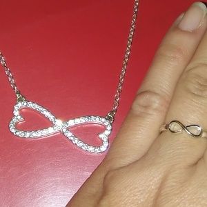 Infinity Silver Ring & Fashion Necklace